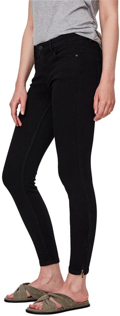 Noisy May Kimmy Normal Waist Ankle Zip Jt126bl Spijkerbroek Zwart 25 / 32 Vrouw