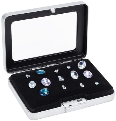 Dailygoody - Diamant Display Box - Opbergdoos voor Edelstenen - Modern Design - Zilverkleurig - Sieradenopslag - Ideaal voor Collecties - Geschikt voo...