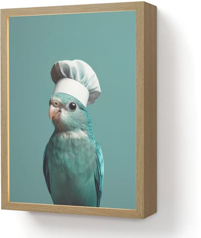 Wandlamp 30x40 cm - Oplaadbaar - Parkiet - Vogel - Koksmuts - Cute - Wandlampen binnen woonkamer - Slaapkamer lamp - Decoratieve nachtlamp - Vloerlamp draadloos