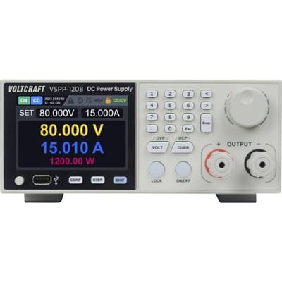 VOLTCRAFT VSPP-1208 19 labvoeding, regelbaar 0 - 80 V/DC 0 - 30 A 1200 W USB, RS485, LAN Programmeerbaar, Op afstand bedienbaar Aantal uitgangen: 1 x