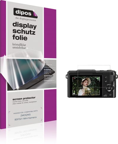 dipos – 4x Beschermfolie geschikt voor ZMOQNG BDF321 Mini Kamera | Krasbestendige & heldere Screenprotector Ultra-Thin