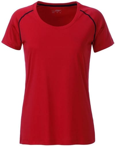 James and Nicholson Dames/Dames Sport T-Shirt (Rood/zwart)