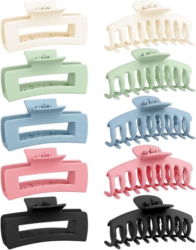 Grote Haarspelden Set van 10 Stuks voor Dikke Haar, Vierkante Klemmen, Antislip Haaraccessoires van 4.3 Inch