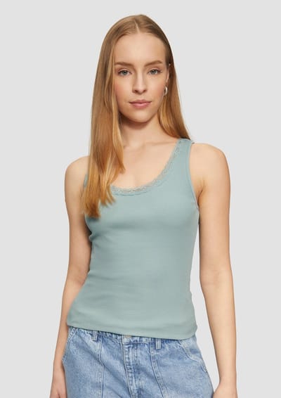 Lace Trimmed Tank Top Dames QS
