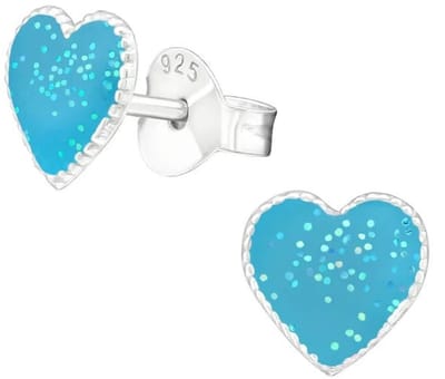 Aramat Jewels | Oorbellen | 925 Zilveren Hartjes Oorbellen Emaille Diverse Kleuren - Hart Oorstekers | Zilver/Kristal Licht Roze-7mm | | | Zilver | Kinderen, Volwassenen | Verkleurd niet