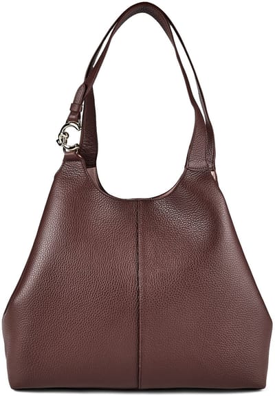 COCCINELLE Leren schoudertas C-Easy Shopper Berry donkerpaars