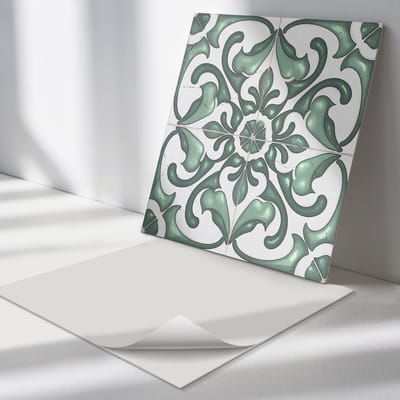 Wallfluent Vinyl Tegels - Patroon met Elegante Motieven Vloer Tegels PVC - 30 cm x 30 cm - Groente PVC Tegels - 9 stuks - Vierkant PVC Tegels - Texturen Plaktegels - Zelfklevende PVC Tegels - Plaktegels Keuken en Badkamer