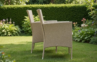 2 x tuinstoel tuinstoel stoel stoel rotan stoel tuinmeubelen stoelen balkonstoel terrasstoel polyrotan beige-Mobili Bella
