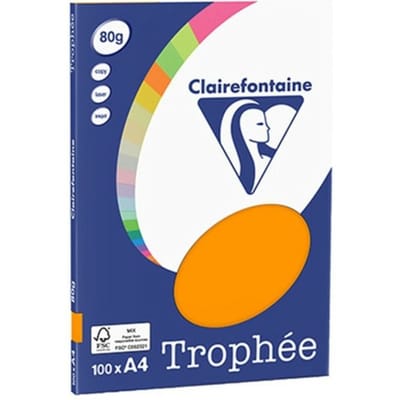 Clairefontaine Trophée - Fel Oranje - kopieerpapier- A4 80 gram - 100 vellen