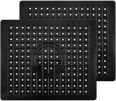 2 stuks afdruipmat, voedselveilig pvc, 31 x 26 cm, zwart