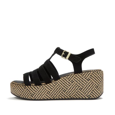 FitFlop Platforms graphic-weave suede fisherman sandals