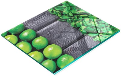 Keukenplank van gehard glas met decoratieve afbeeldingen, limoengroen, mintgroen, 60x52 cm