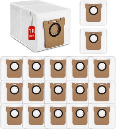 18-delige set - Stofzak - Stofzuigerzak voor robotstofzuiger - Zelfafvoerende bodemzak - Accessoires en onderdelen - Compatibel met Drametech D10 Plus, Z10 Pro en L10 Plus - Wit