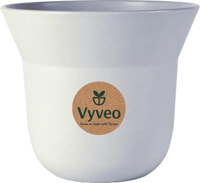 Vyveo - Bloempot Aalta - 13x11 - Lichtgrijs - Bloempot voor binnen en buiten - Lichtgewicht - Breukbestendig - Vorstbestendig - UV-bestendig