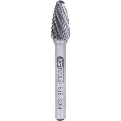 KS Tools 515.3264 Freesstift Hardmetaal Lengte 65 mm Afmeting, Ø 6 mm Werklengte 40 mm Schachtdiameter 6.0 mm
