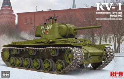 Rye Field Model Modelbouwpakket Militaire voertuigen - 5056 KV-1 Reinforced Cast Turret mod.1942 w/workable track links Plastic - 1:35 - Modelbouw