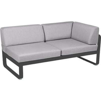 Fermob BELLEVIE hoekmodule rechts - 47 antraciet mat - 79 Flanelgrijs
