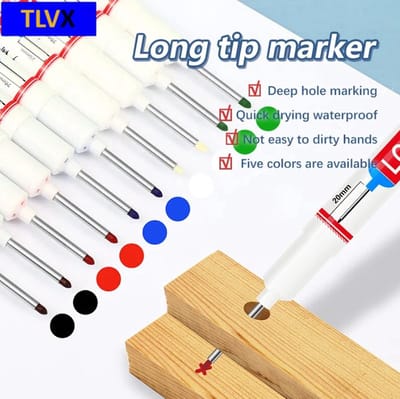 DeepReach Pro Markers – Set van 4 Verlengde Permanente Markers (Rood, Blauw, Zwart, Groen)