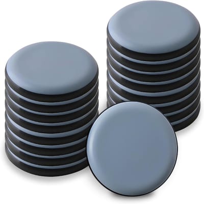 Set van 24 ronde zelfklevende meubelpads van PTFE Teflon voor moeiteloos verplaatsen op gladde vloeren en tapijten, diameter 20mm, slijtvast en geluiddempend