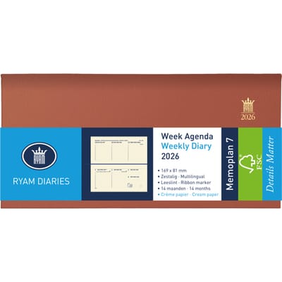 Agenda 2024 Ryam Memoplan 7 Nappa 7dagen/2pagina's assorti