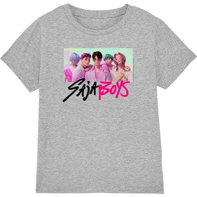 K-Pop Demon Hunters Kinder/Kids Saja Jongens Fotolijst T-shirt (Heide Grijs)