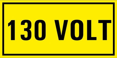 130 volt sticker 100 x 50 mm
