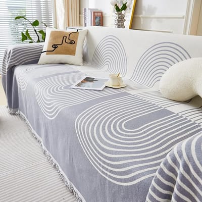 Housse de Canapé Chenille Double Face Joyfinity, Serviette de Canapé Chenille Double Face, Protection de Canapé Extensible, Quatre Places 260X180cm gray