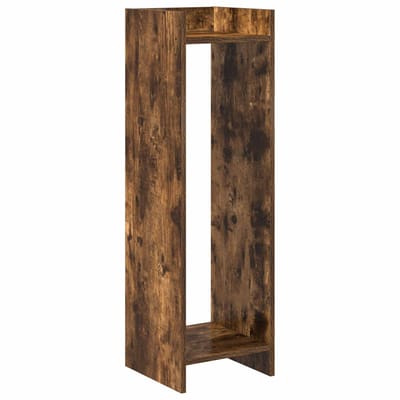 vidaXL - Plantenstand - Gerookt - eiken - 30 - x - 30 - x - 100 - cm - Bewerkt - hout