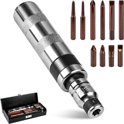 Complete 12-delige Hand Impact Schroevendraaier Set met PH/SL Bits en Opbergdoos voor het Losdraaien van Schroeven en Kluswerk