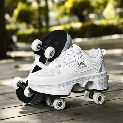 Wegloop Schoenen Kinderen Rollerblades Vierwielige Skates Eénklik Schaatsen Roller Skates Dubbele Rij Rijdbare Schoenen 41
