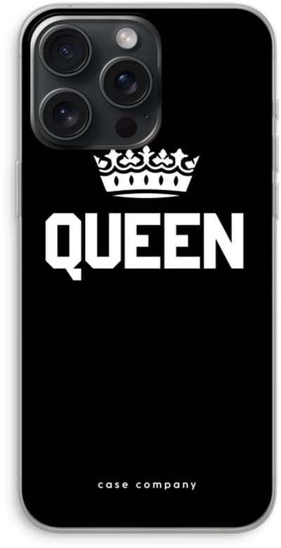Case Company® - Hoesje geschikt voor iPhone 15 Pro Max hoesje - Queen zwart - Soft Cover Telefoonhoesje - Bescherming aan alle Kanten en Schermrand