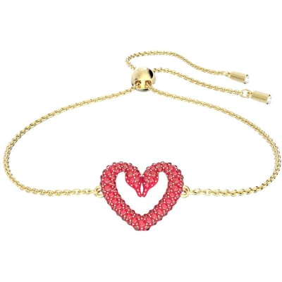 Swarovski Una Hartvormige Gouden Toon Kristal Armband Damesarmband 5634724 Box (Random Color) beige