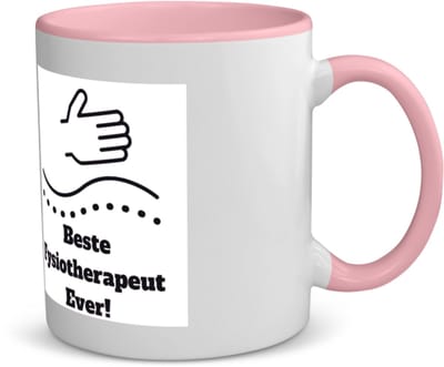 Akyol - beste fysiotherapeut koffiemok - theemok - roze - Beste fysiotherapeut - therapeut - cadeau - 350 ML inhoud