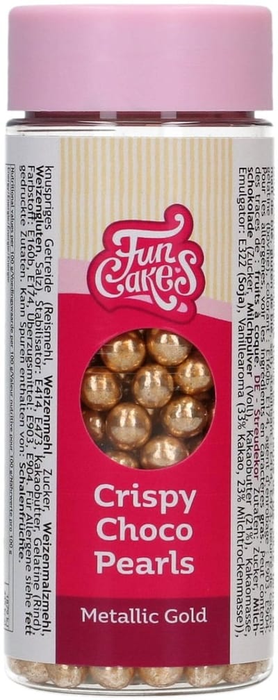 FunCakes Crispy Choco Pearls - Metallic Gold - 60g - Chocolade Taartdecoratie