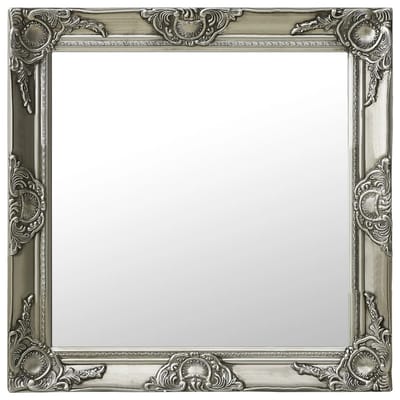vidaXL - Wandspiegel - barok - stijl - 60x60 - cm - zilverkleurig