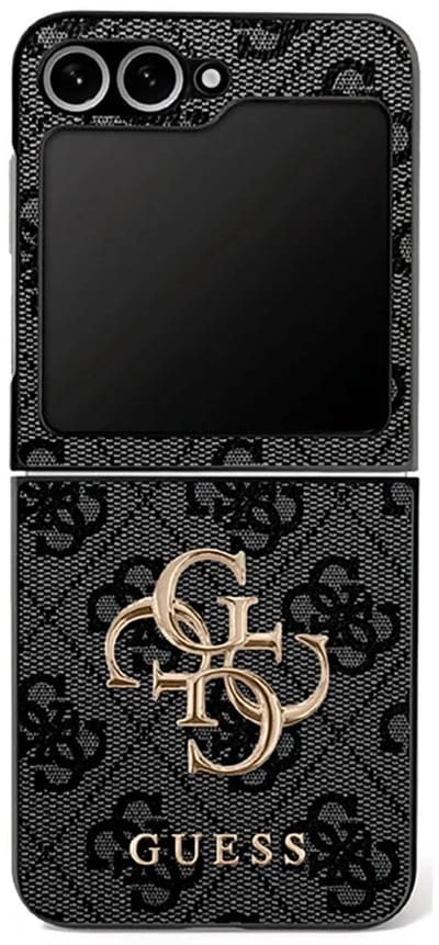 Hoes voor Samsung Galaxy Z Flip7 F766, Guess, 4G Metal Logo, Zwart