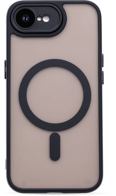 Casemania Hoesje Geschikt voor Apple iPhone 16e - Zwart - Matte Armor Back Cover - Geschikt voor MagSafe