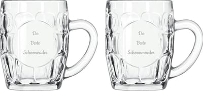 Gegraveerde Bierpul 55cl De Beste Schoonvader- De Beste Schoonmoeder