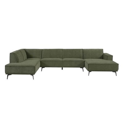 Tower Living U-bank Leeds Chaise R - 2 5 - Ottoman L - City 355 Bottle Green