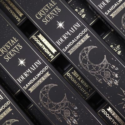 Crystal Scents Smudge Wierook Sandelhout – 12 Doosjes & Toermalijn