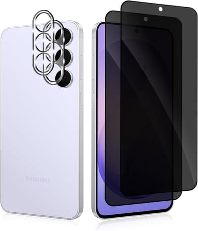 Privacyschermbeschermer met cameralensbescherming voor Samsung Galaxy S26+ 5G - 2 stuks, anti-kras, gehard glas, case friendly, privacybescherming en 9H hardheid