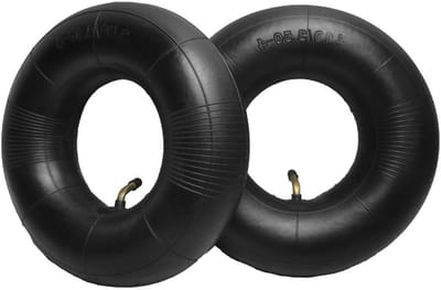 Binnenbanden Set - Reservebanden - Steekwagen Onderhoud - Metalen Klep - 2-Pack 4.10/3.50-4 - Zwart