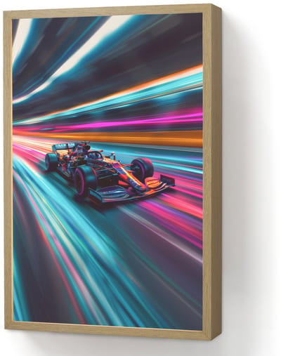 Nachtlampje 40x60 cm - Kinder lamp - Formule 1 - Auto - Race - Jongens - Kleurrijk - Tafellamp kinderkamer draadloos - Slaapkamer lampje - Bedlamp kinderen - Kinderlampje - Wandlamp babykamer - Nachtlampjes