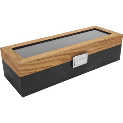 Horlogebox Massief Hout 6 Sleuven Display Opbergkoffer Eenvoudig Klassiek Vintage Organizer gray