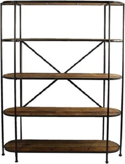 Rek - XXL- Industrieel - Zwart - Bruin - Hout  - Metaal - L42,5 x B151 x H199CM