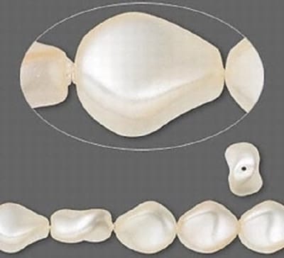 Swarovski Elements, 20 stuks Swarovski curve parels, 9x8mm, creamrose, 5826