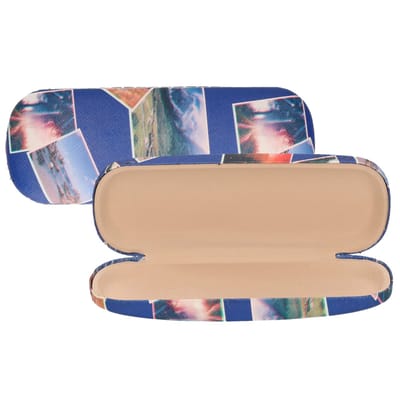 Concorde Brillenkoker/brillen opberghoes Holiday - 2x - hard kunststof - blauw - zonnebril hoes
