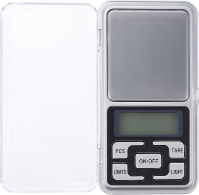 Mini precisie weegschaal | compact formaat | 0,05 - 200 gram | werkt op 2xAAA batterijen (exclusief)
