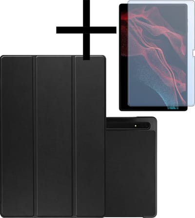 Hoesje Geschikt voor Samsung Galaxy Tab S10 Ultra Hoesje Case Hard Cover Hoes Book Case Met Uitsparing Geschikt voor S Pen Met Screenprotector - Zwart