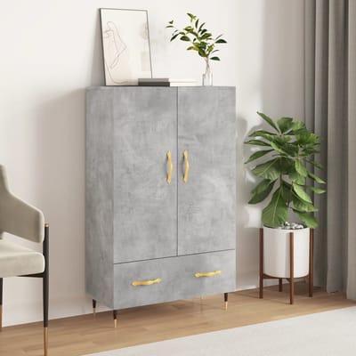 vidaXL - Hoge - kast - 69,5x31x115 - cm - bewerkt - hout - betongrijs